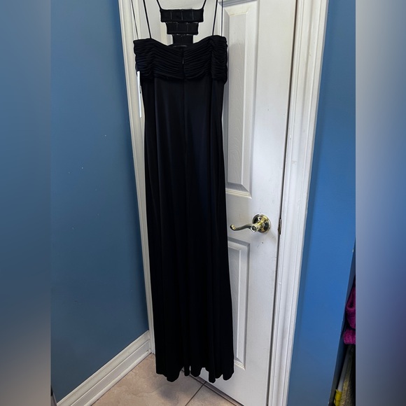 Aidan Mattox Long Halter Jersey Dress.  Black size 6 NWT RHINESTONE ACCENT - Picture 11 of 14